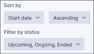 Sort by start date